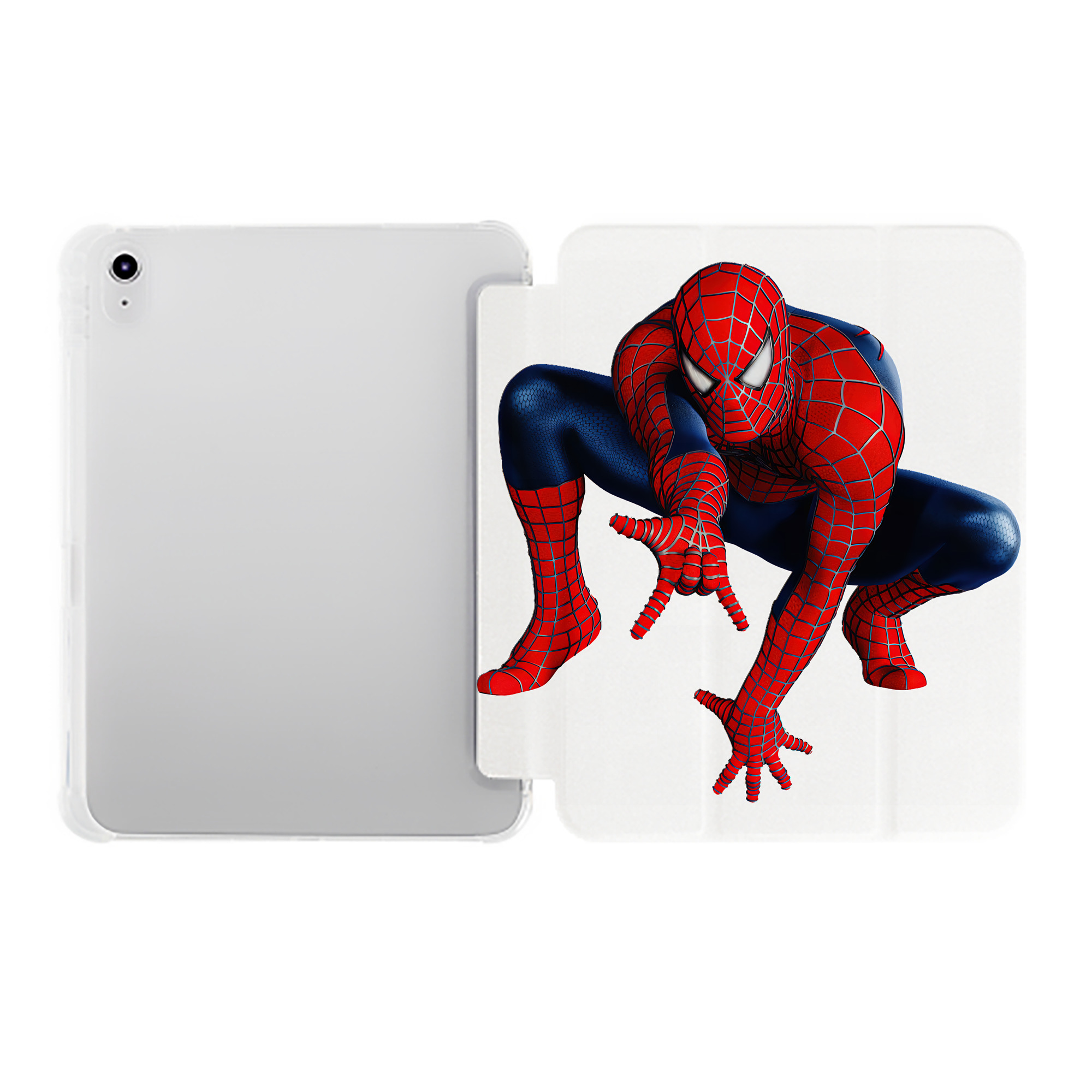 （画像用） Spider Man スパイダーマン IPad ケース ペン収納付き 三つ折りスタンド PUレザー×シリコン 対応機種9.5/10.5/10.9インチ